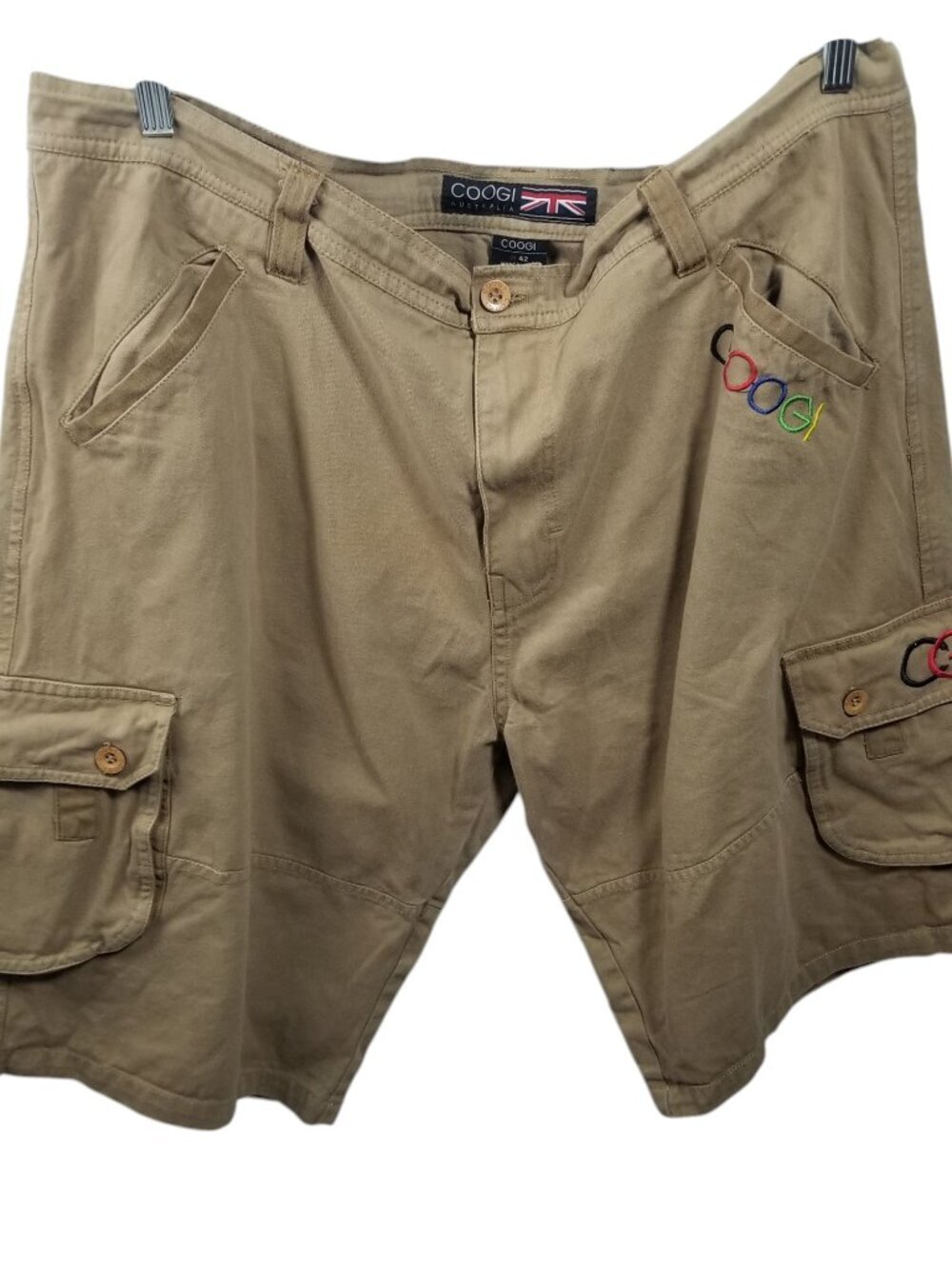 Vtg Coogi Australia Y2K Baggy Men's Khaki Cargo Shorts Sz 40